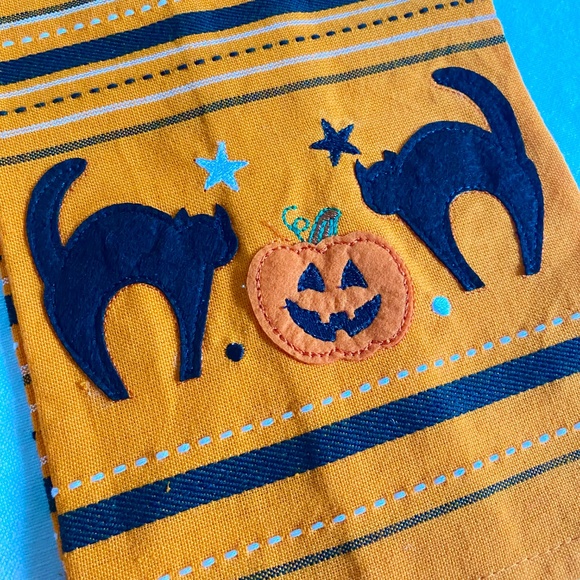 Halloween Black Cat & Jack-O’-Lantern Dish Towels · Set of 2 Cotton Kitchen Tea - Picture 7 of 11